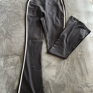 Splits59 Charcoal Grey & Stripe Flare Leggings